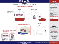 Standard Full Fabric Snapback Hats White-Red