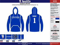 Kansas United Hoodies Pull Over Full Sleeves